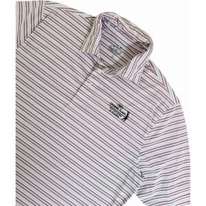 Ahead Extreme Crowne Plaza Invitational Polo Mens L Purple White Striped Golf